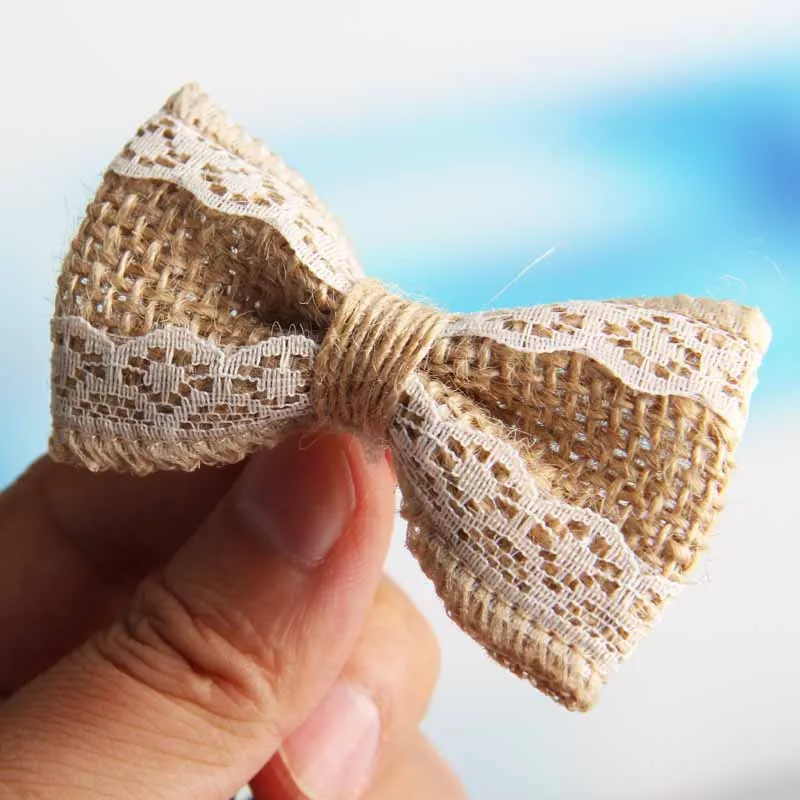 Лента из натурального джута с бантом/винтажное Свадебное Ремесло/Скрапбукинг