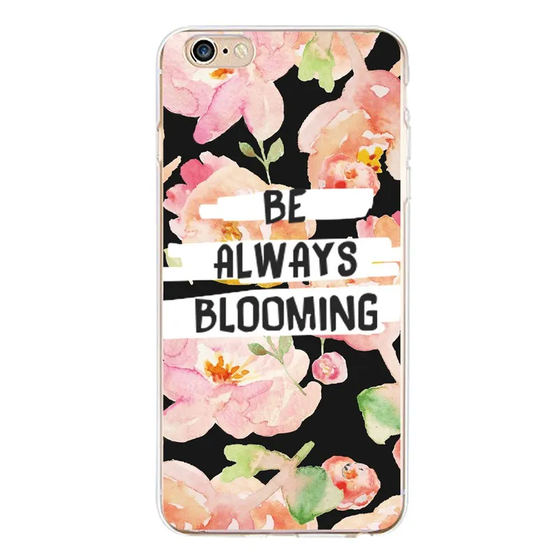 Мягкий прозрачный ТПУ чехол для iPhone 4/4S 5 5S 6 6plus 7 8plus x силиконовая крышка с флорой