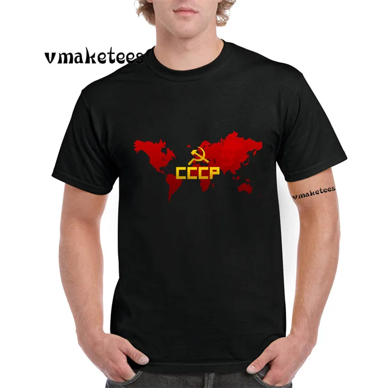 CCCP русская футболка с коротким рукавом и круглым вырезом белая принтом Россия