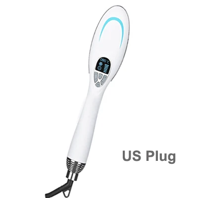 white us plug Керамика Анион Фен гребень теплый воздух дуя Волнистые Кудри прямые волосы Кондиционер Ручка Термостатические волосы электрический удар - Цвет: white us plug