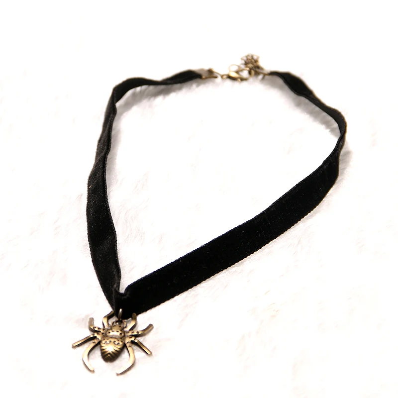 Женское бархатное ожерелье чокер с подвеской в виде паука|fashion necklace|necklace fashionnecklace