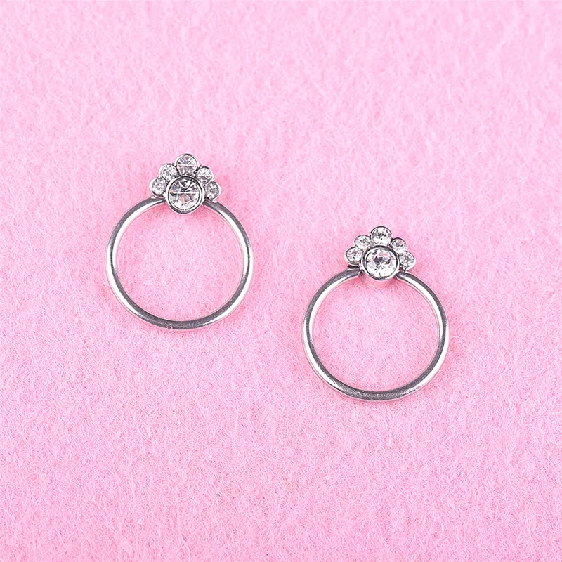 Модная нержавеющая сталь с циркониевым цветком круглый нос обруч перегородка