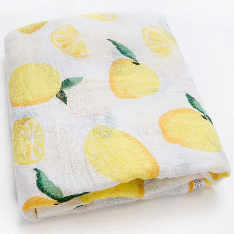 lemon Детские одеяла для новорожденных пеленка для младенцев муслиновые пеленки коляска детская кровать аксессуары Фламинго любовь дети банное полотенце детские вещи - Цвет: lemon