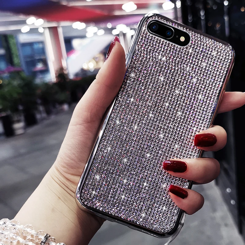 KaiNuEn Роскошный Блестящий Алмазный чехол для телефона, etui, чехол для iphone 7 8 plus 7plus 8 plus для apple, силиконовые аксессуары