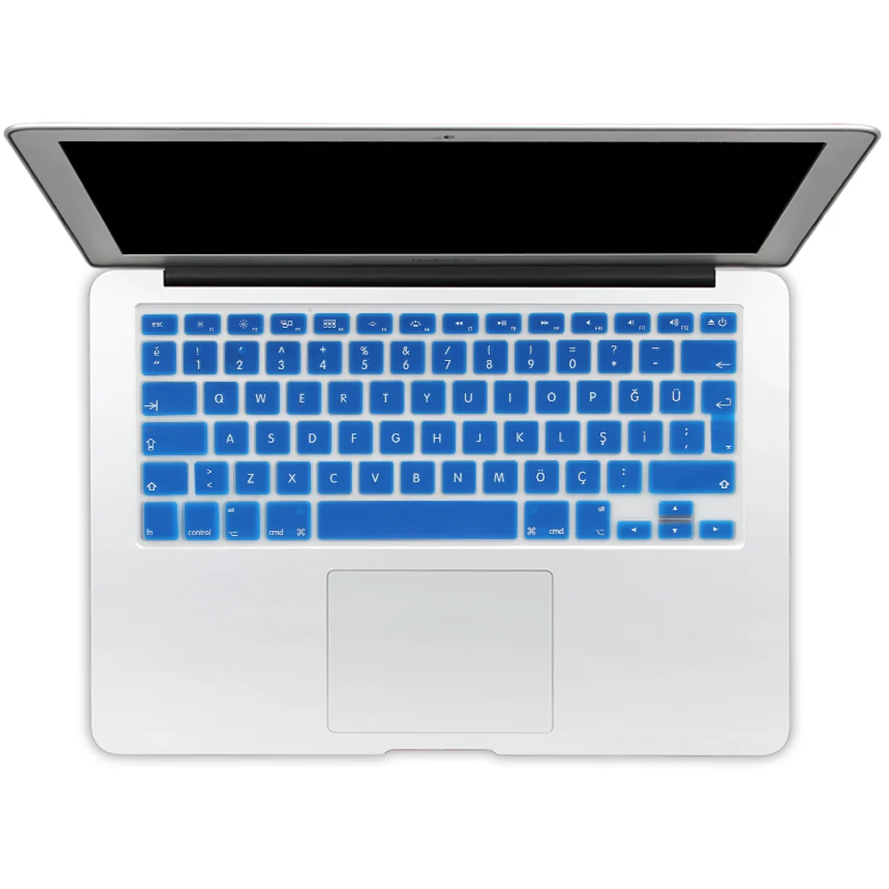 dark blue ЕС Турецкая версия силиконовая клавиатура протектор наклейки кожи для Apple Macbook Pro 13 15 17 retina Mac Air 13 крышка клавиатуры - Цвет: dark blue