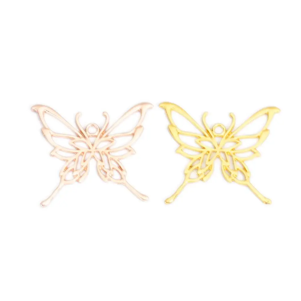 2 шт. металлические подвески в виде бабочки цвета розового золота 46 х41 мм |