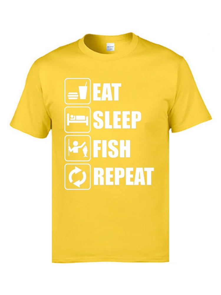 Футболка мужская с надписью Eat Sleep Fish Repeat|Мужские футболки| |