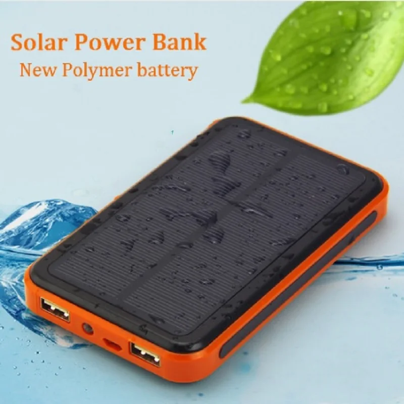 Двойной USB Мобильный телефон Солнечная запасная батарея 30000 mAh водонепроницаемый