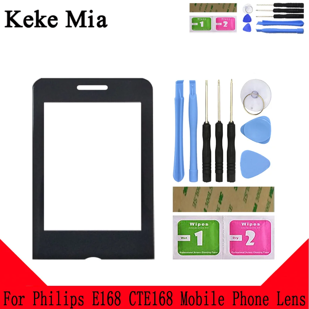 Keke Миа объектив мобильного телефона для Philips Xenium E168 E 168 Передняя панель объектив не стекло сенсорный экран с бесплатным клеем+ салфетки