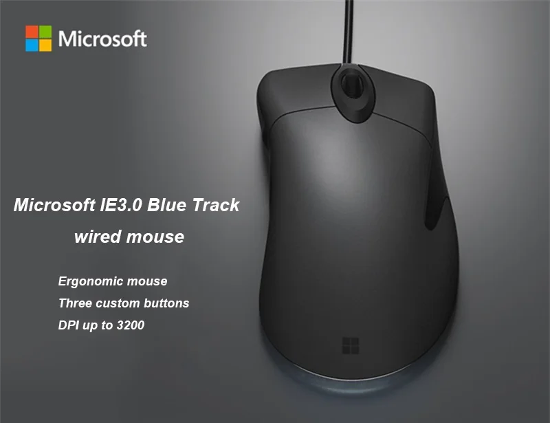 Проводная мышь microsoft IE3.0 FPS с технологией Bluetrack 3200 dpi для настольного ПК