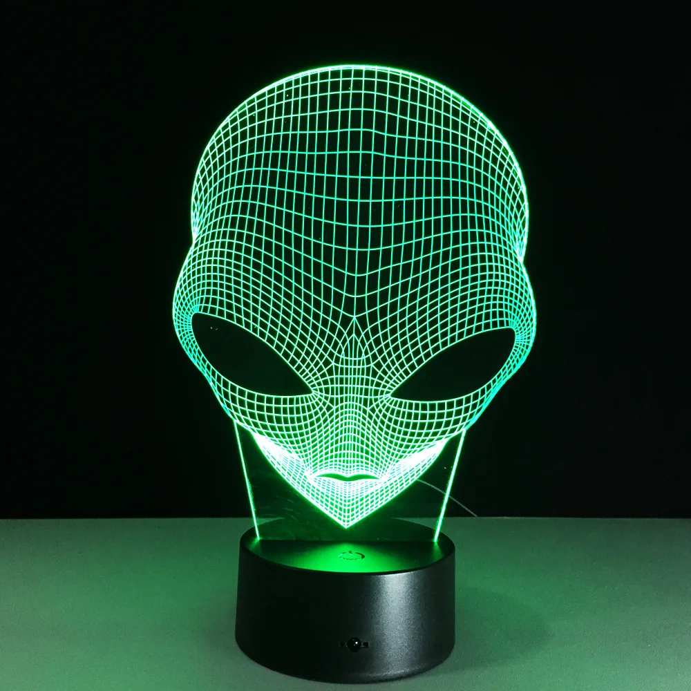 

Alien 3D illusion Home Cafe Bar Decoration Lamp LED Touch Desk Night Light USB Charge 7Color Changing Table Lamp Child Gift