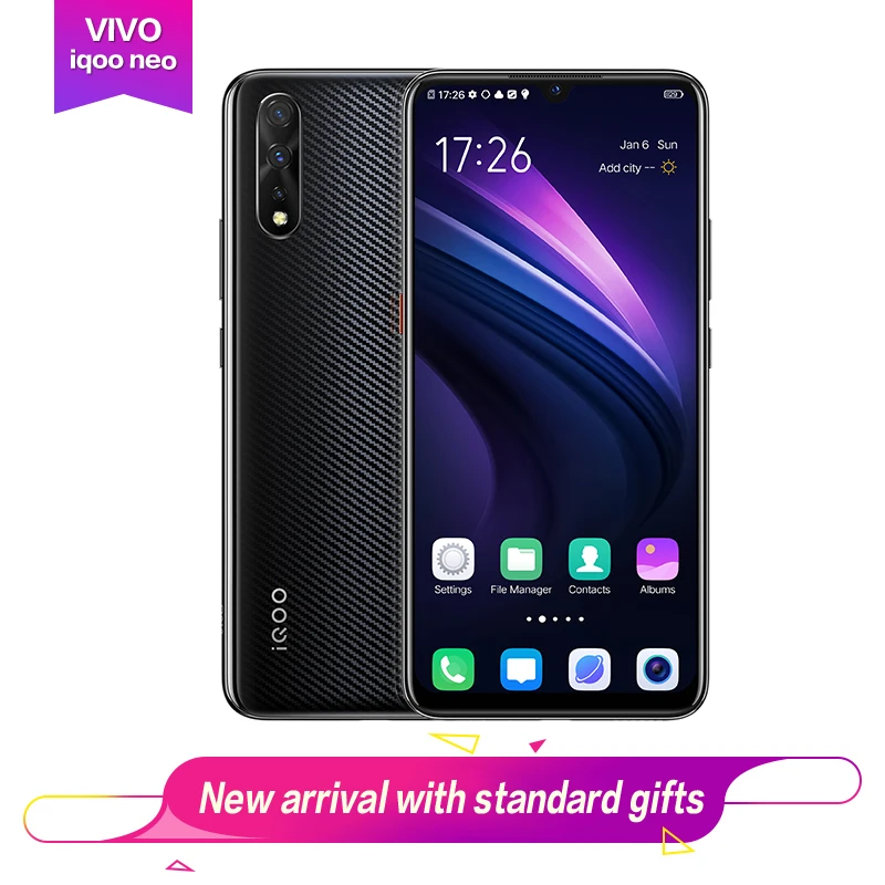 Vivo iqoo Neo Android 9 0 6 38 &quotAMOLED Полный экран 1080*2340 Восьмиядерный 4 камеры 4500 мАч лицо +