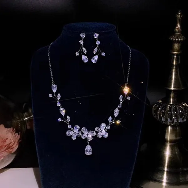 Модные дизайнерские Медь Jewelry 3A кубического циркония праздничный комплект |