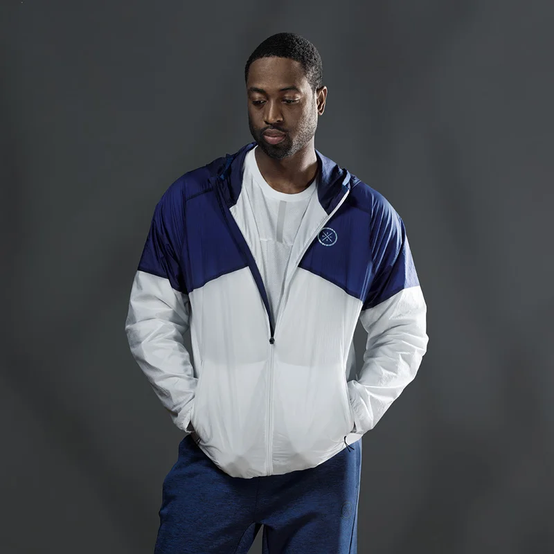 Li Ning Мужская ветровка серии Уэйд нейлоновая куртка с подкладкой удобная