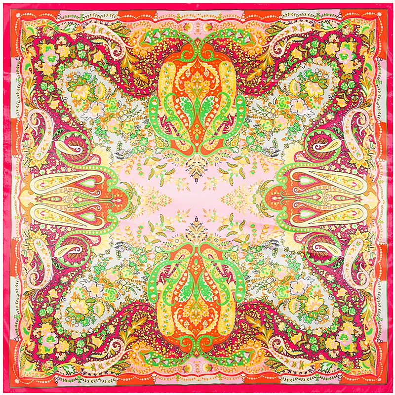 2017 Новый саржевый Шелковый квадратный шарф женские роскошные богемные шарфы с