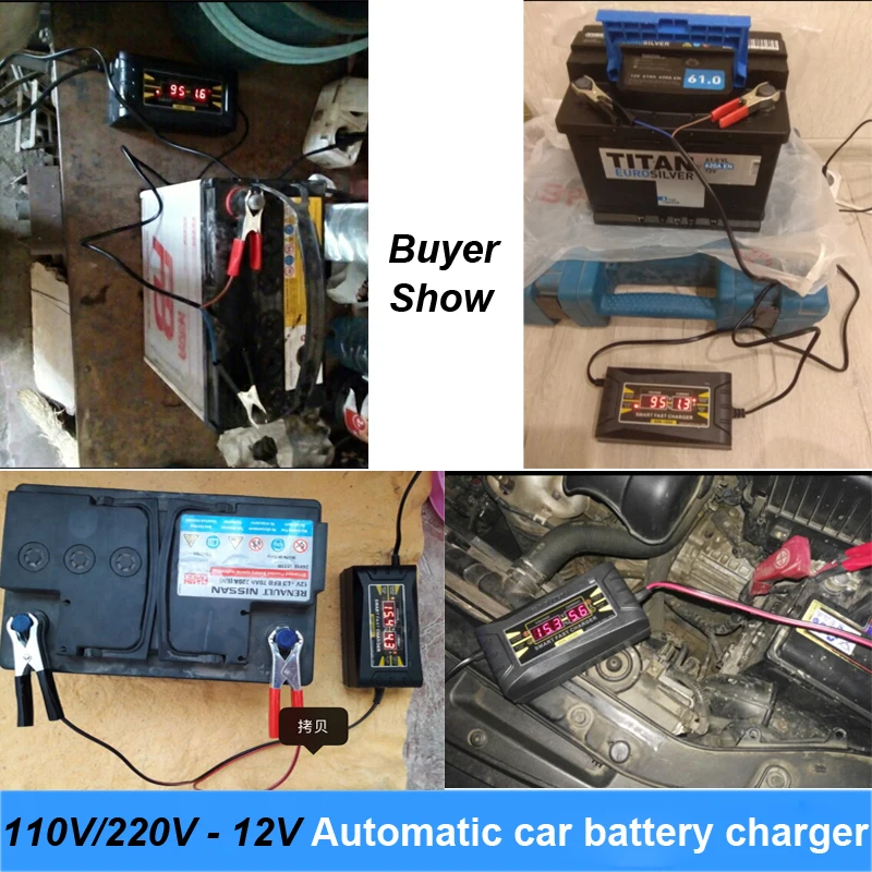 Full Automatic Car Battery Charger 110V/220V To 12V 6A 10A Smart Fast Power Charging Suitable for car motorcycle battery Turmera |