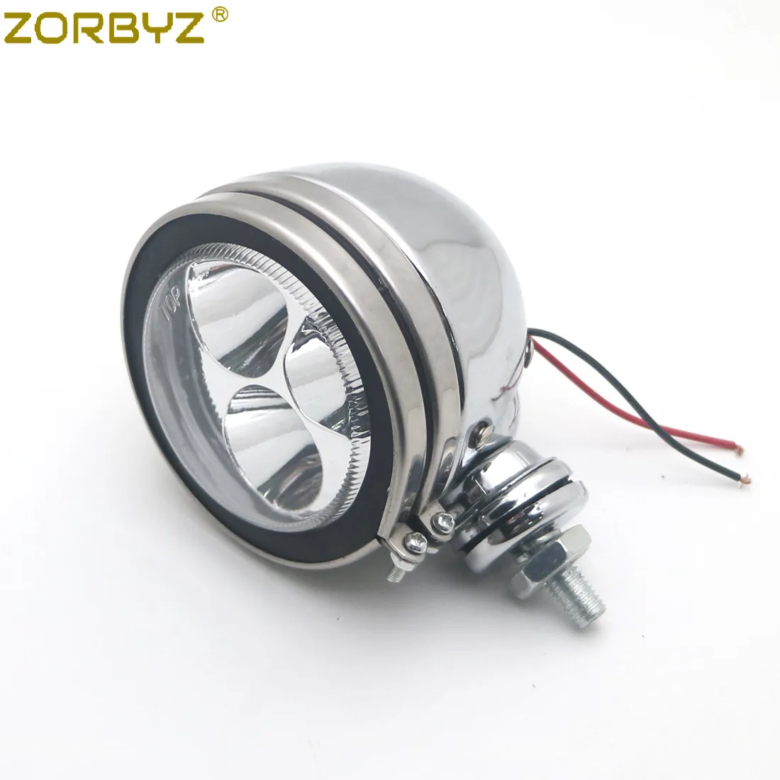 ZORBYZ мотоциклетная хромированная металлическая Ретро светодиодная фара дальнего
