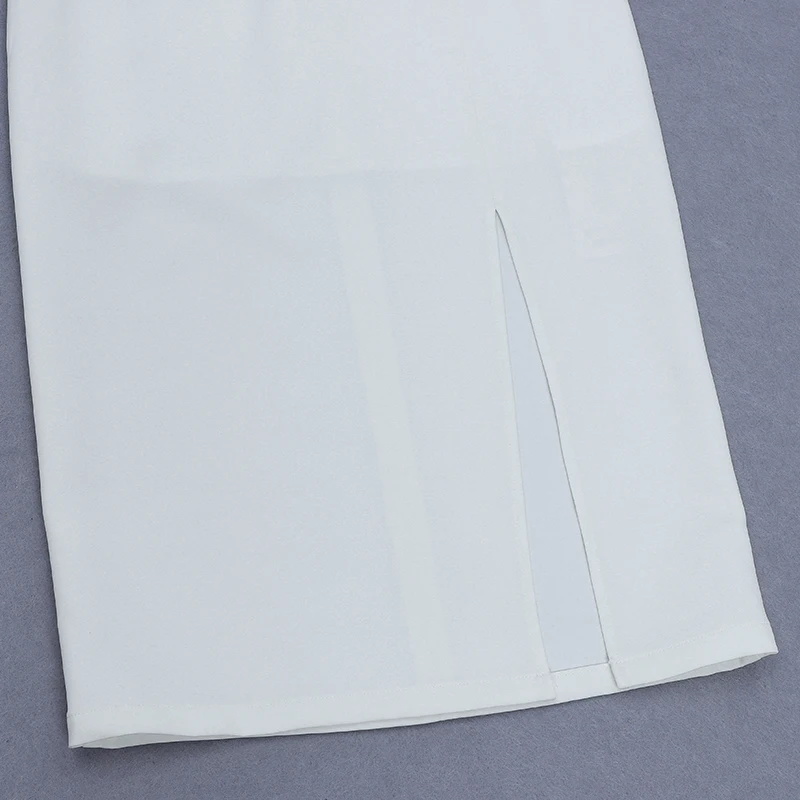 

Beateen 2019 Summer New Fashion Strapless Sleeveless Bow Details Split With Sashes Midi Women Party Dress Hot White