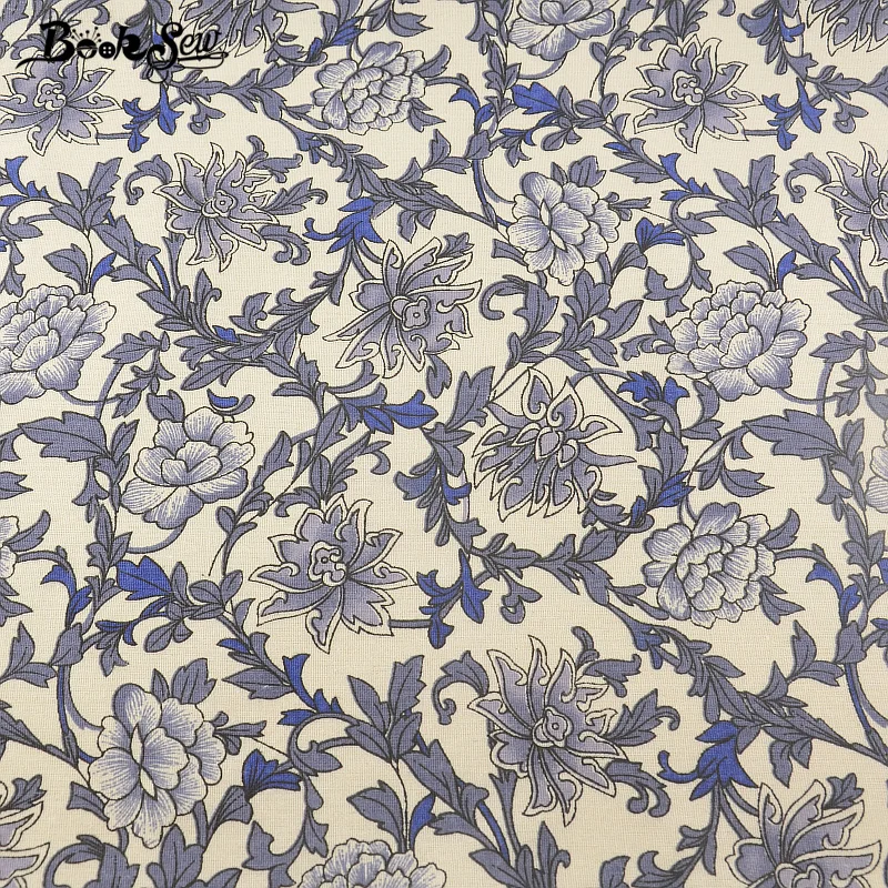 Текстиль Booksew цветущий цветочный дизайн хлопковая льняная ткань для шитья
