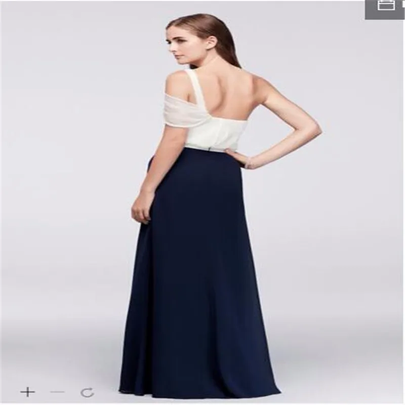 2017 Draped Chiffon One-Shoulder Bridesmaid Dresses with Beading And High Slit Floor-length Wedding Party JP291731 Long | Свадьбы и