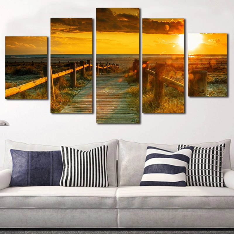 

The Setting Sun 5 Panels Canvas Paintings Home Decoration Wall Art Poster And Prints Pop Art P Drop Shipping Wholesale