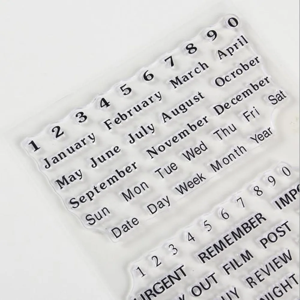Transparent Silicone Seal Standard Clear Stamp DIY Scrapbooking &amp Stamping Year Month Date Number about 7x3.5cm-1.7x1.4cm 1 set | Дом и сад