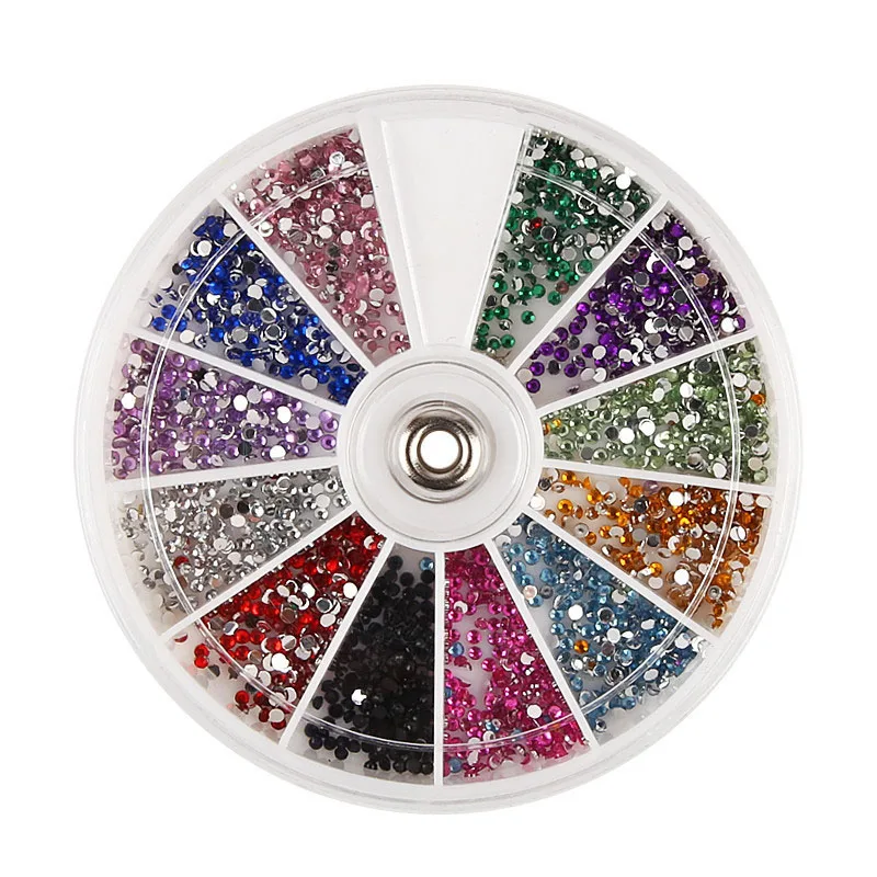 Алмазная коробка маленького размера 12 цветов украшение для ногтей стразы из