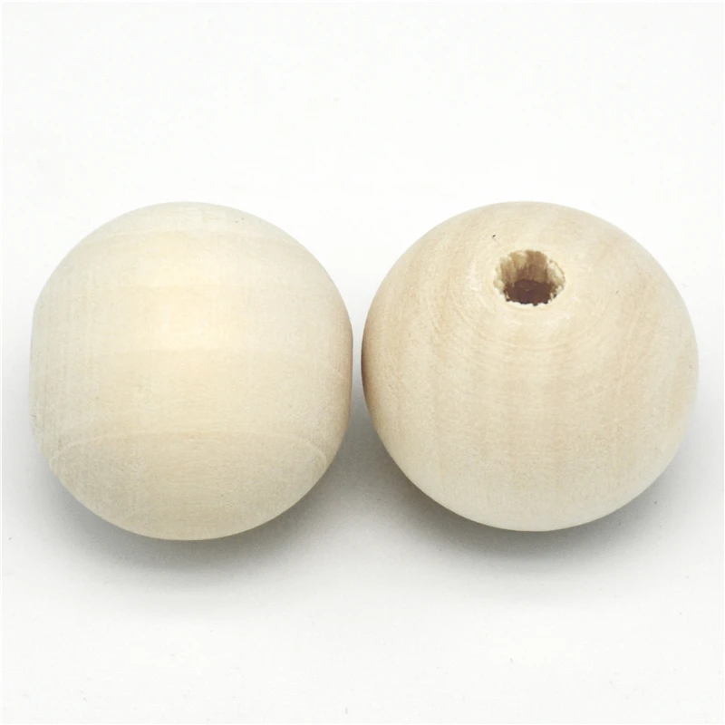 25mm Round Natural Wooden Beads - unfinished 50 pieces handmake wood beads | Украшения и аксессуары