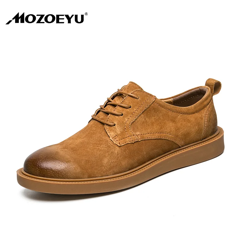 MOZOEYU Spring Autumn Mens Oxfords Shoes Handmade Italian Style Men Luxury Brand Cow Leather Lace-up Office Flats Footwear | Обувь