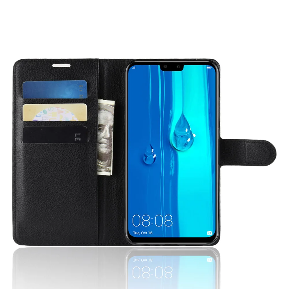 Book Style PU Leather Case Cover for Huawei Y9 2019 Flip Wallet Phone Bags Cases with Stand | Мобильные телефоны и
