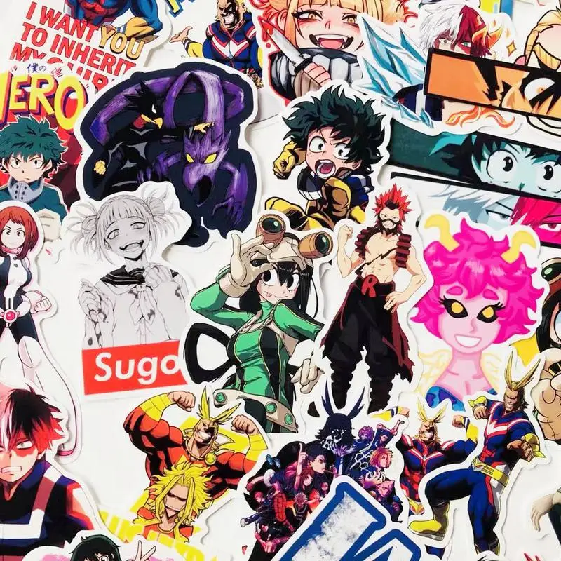 70 шт. My Hero academic наклейка s чемодан для ноутбука скейтборд Izuku Midoriya All Might Boku no аниме