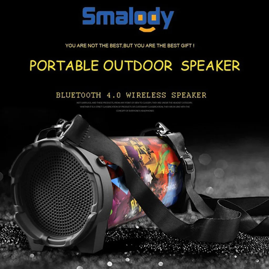 Беспроводной Bluetooth динамик стерео Бас открытый AUX FM радио TF Hifi Soundbox Встроенный