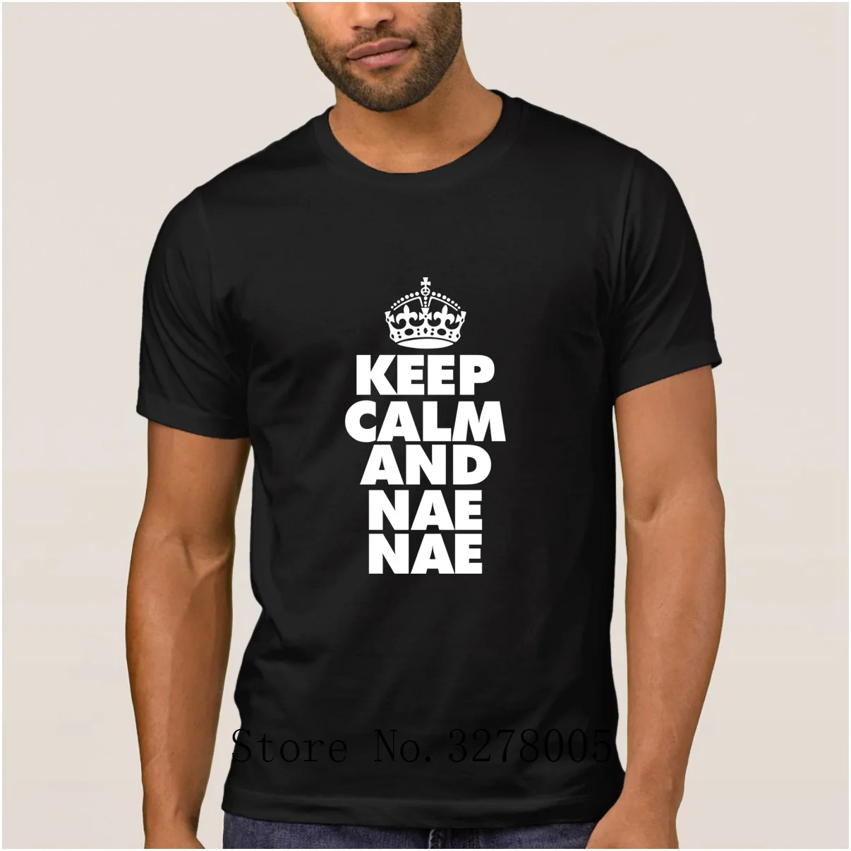 Футболка La Maxpa на заказ с надписью Keep Calm Nae Мужская футболка рисунком Летняя
