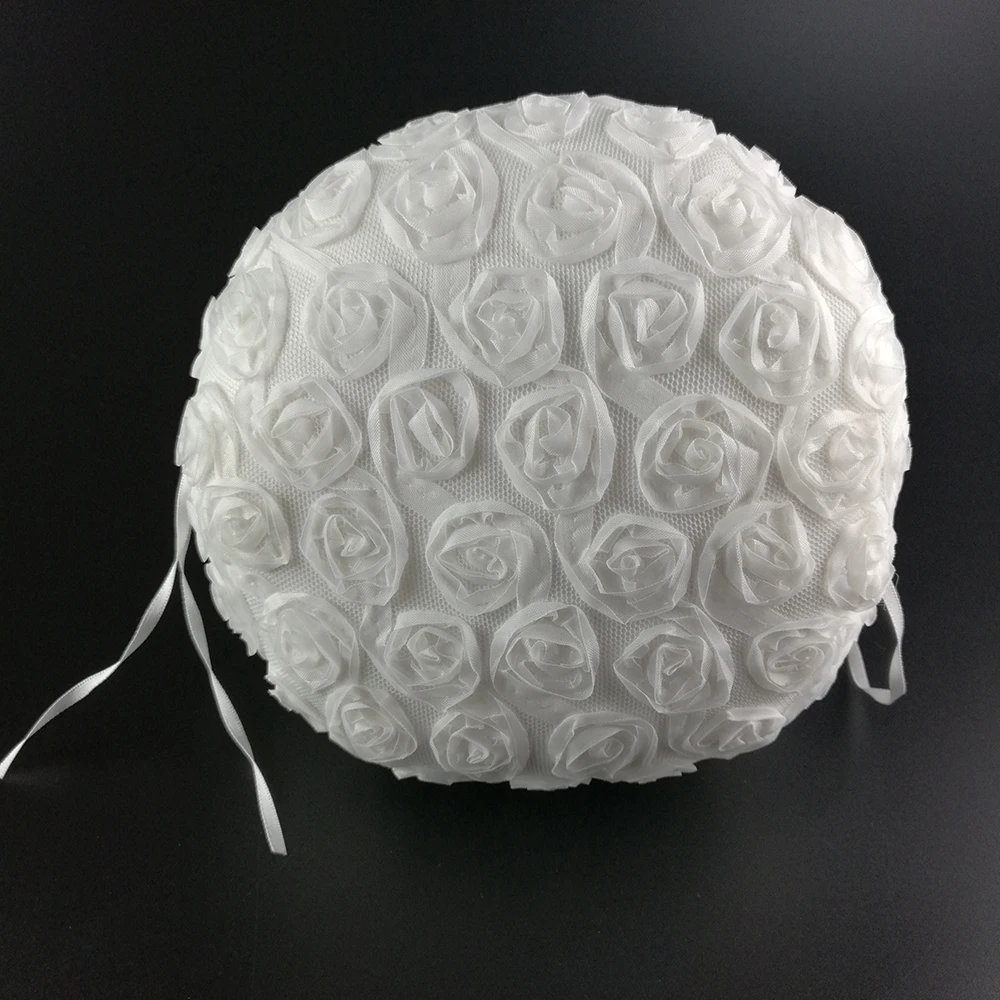 

Wedding Flower Basket Lovely Case Satin Romantic Rose Bowknot Satin Flower Girl Basket Banquet Party Supplies Wedding Decoration