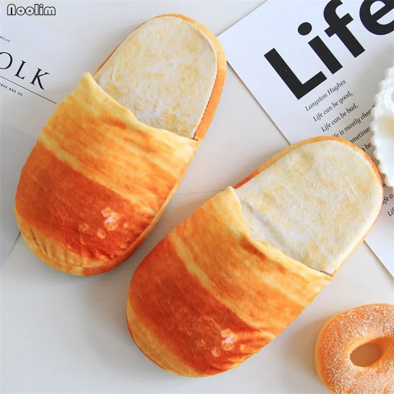 French bread Имитационный хлеб; пара тапочек с героями мультфильмов; сезон осень-зима; хлопковые тапочки; креативная домашняя обувь; теплая мягкая домашняя обувь - Цвет: French bread