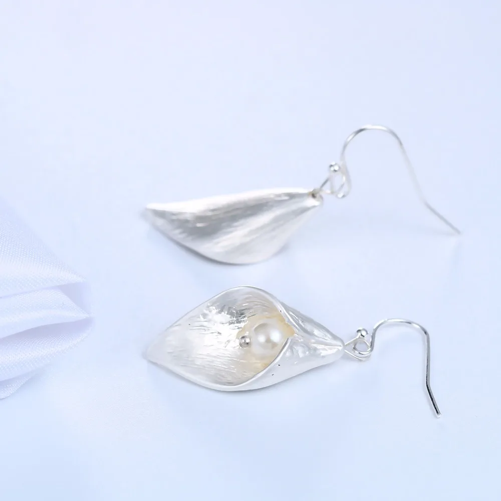 Висячие серьги Cxwind с цветком лилии свадебные длинные Этнические жемчугом модный