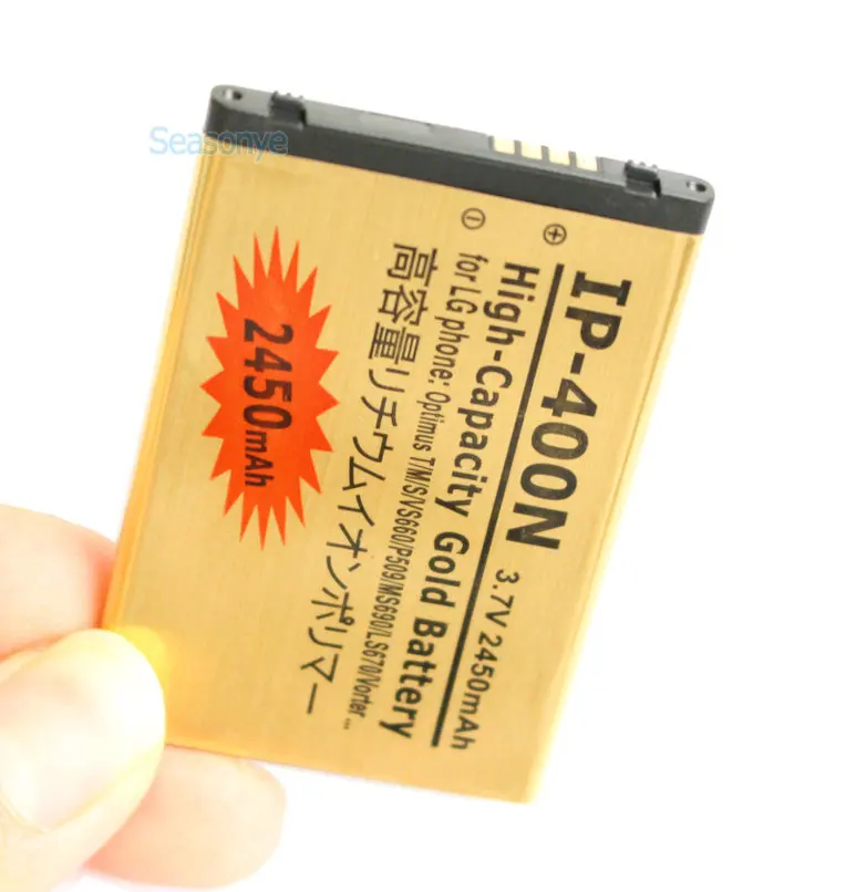 Seasonye 5 шт./лот 2450 мАч IP 400N Золотая сменная батарея для LG Optimus T/M/S/VS660 P509 MS690 LS670