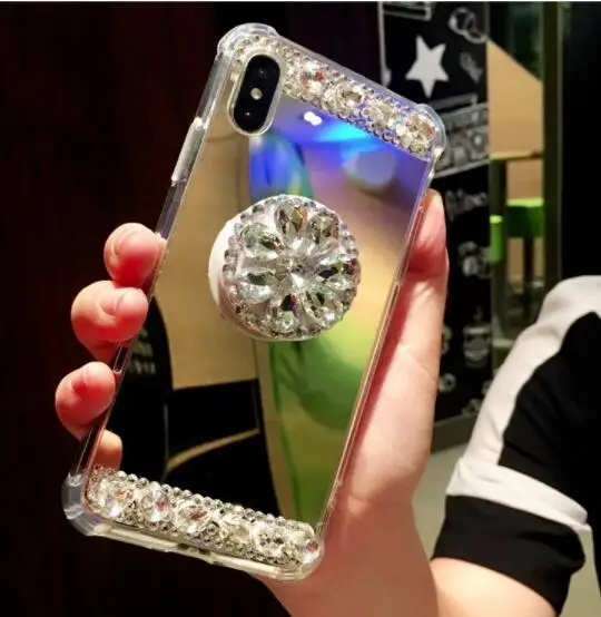 Роскошный Алмазный кронштейн подушки безопасности для iPhone 6 6s 7 8 plus четыре угла