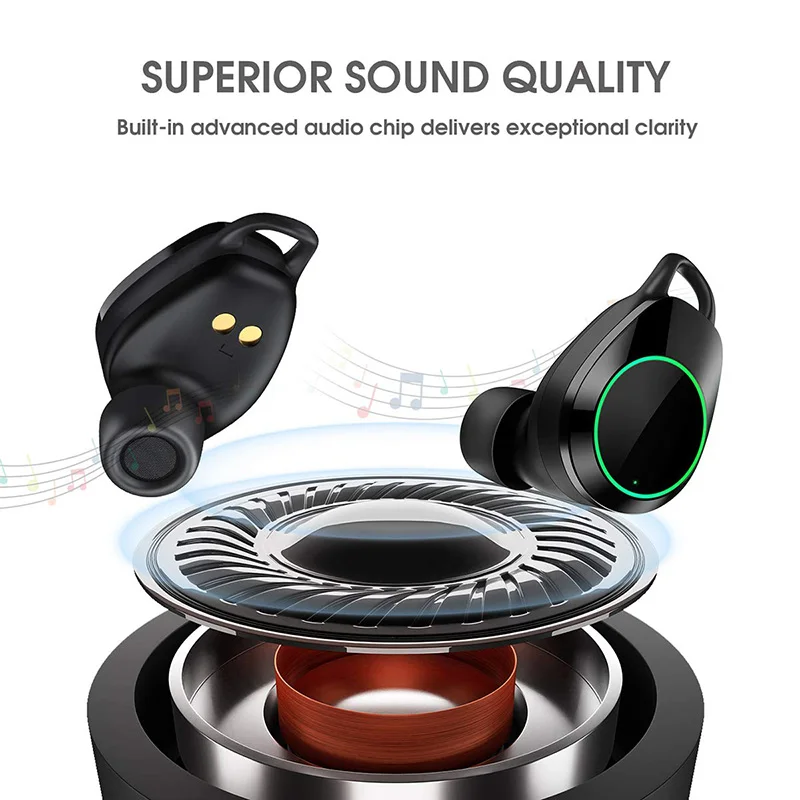Беспроводные наушники, с сенсорным управлением TWS Bluetooth 5,0 стерео Hi-Fi звук IPX7 водонепроницаемые наушники с 3000 мАч зарядный чехол