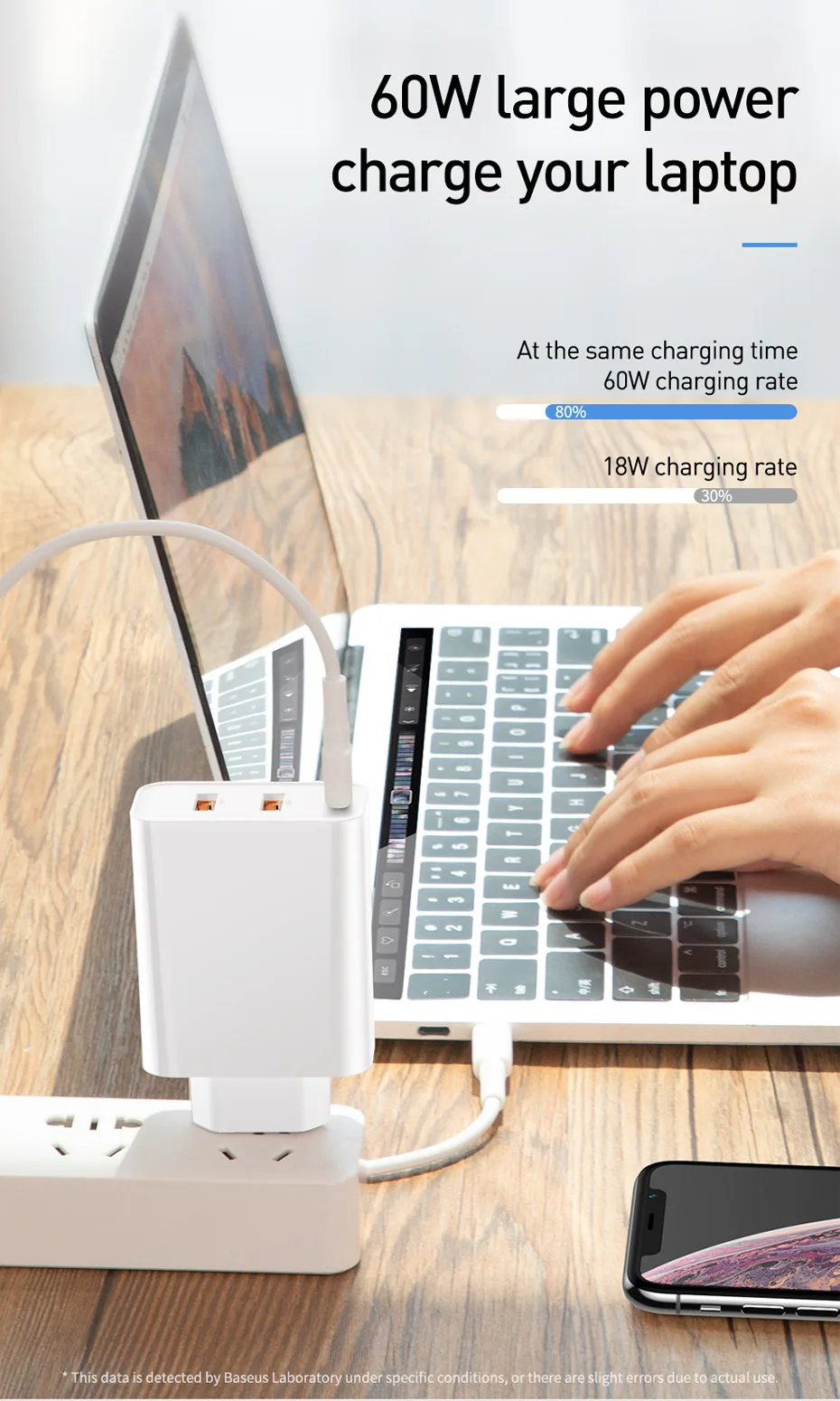 Baseus 60 Вт USB зарядное устройство Быстрая зарядка 3,0 usb type C зарядное устройство для iPhone 8 X XS PD 5A быстрое USB зарядное устройство для huawei samsung S10 S9