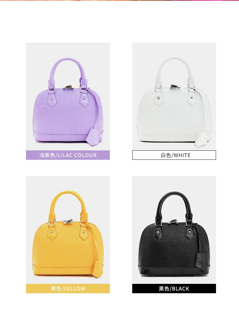 New Cowhide Female Entrapment Signature Shell cow Leather Female Packets Shoulder Hand Strap Bag