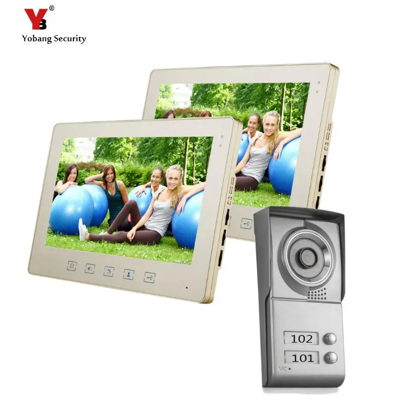 Yobang Security freeship Apartment Doorbell 10"Night Vision Door Camera Video Phone For Villa Hand-Free Intercom | Безопасность и