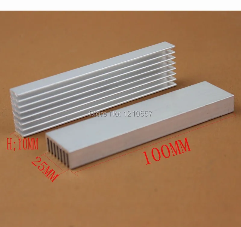 20 шт. в партии 100x25x10 мм Серебристые алюминиевые радиаторы IC Chip Cooler Cooling Heatsink |