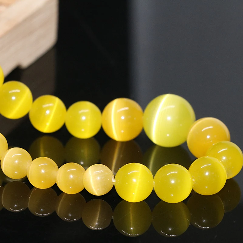 Бесплатная доставка желтый кошачий глаз опал круглые бусины 6 14 мм высокого