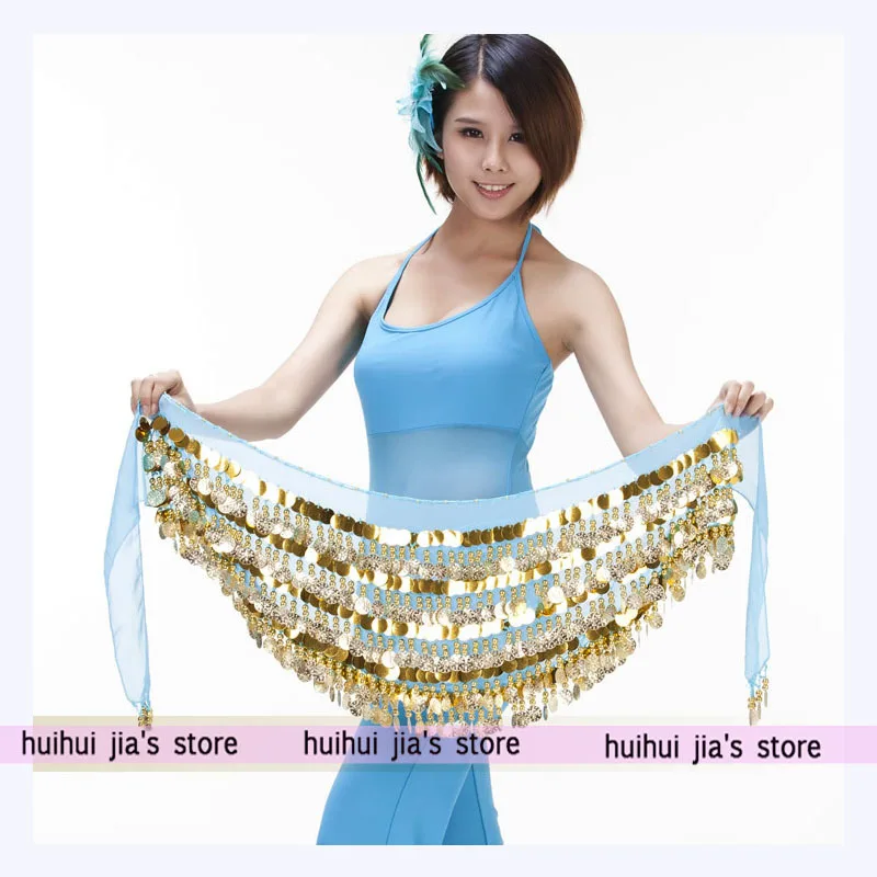 Блестящая золотая монета хип шарф танец живота одежда для продажи женский