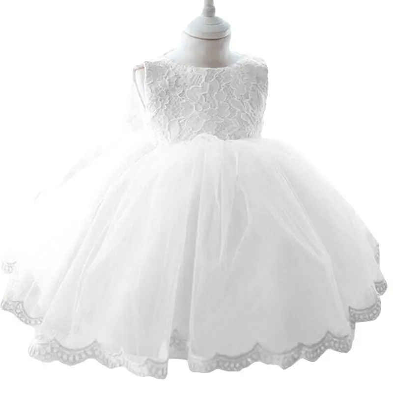 2018 Baby Girl Dress Party Lace Chirstening Infantil Vestido Kids Birthday for Infant Bowknot | Детская одежда и обувь