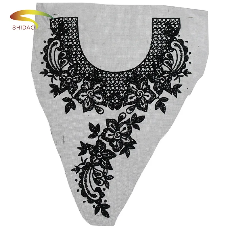 

1pcs Abstract Black Flower Necklace Lace Collar Lace Trim DIY Embroidery French Lace Fabric Neckline Applique Sewing On Crafts