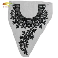 1pcs abstract black flower necklace lace collar lace trim diy embroidery french lace fabric neckline applique sewing on crafts
