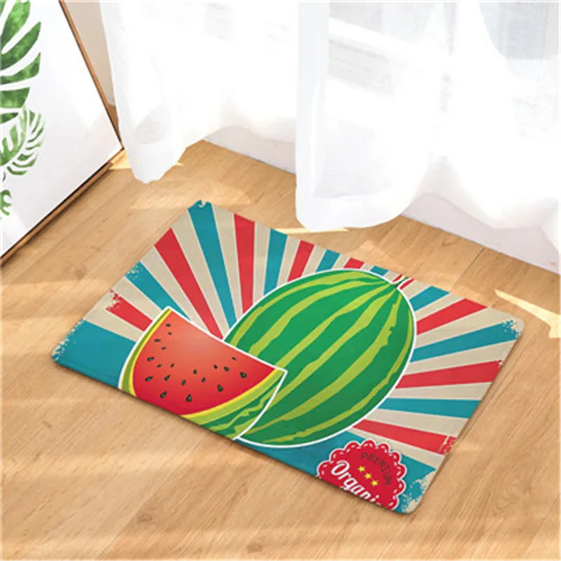 Приветственный напольный коврик с фруктовой тематикой фланелевый для прихожей
