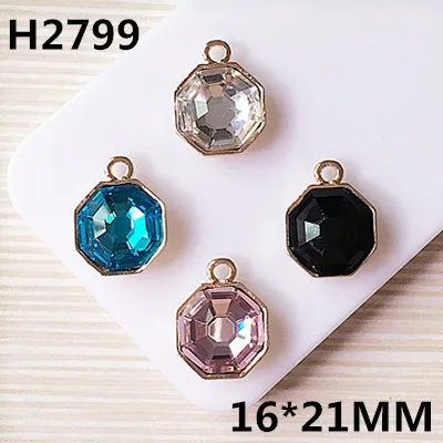 

New Arrival 30PCS Crystal Rhinestone Faceted Alloy Pendant Charms DIy Jewelry Findings Bracelet Necklace Keyring Floating Charm